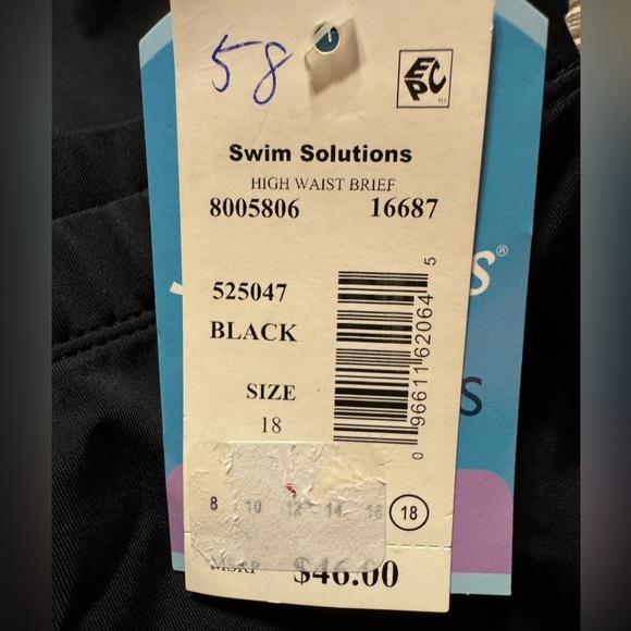 Swim Solutions Black High-Waist Swim Bottom - Picture 4 of 6